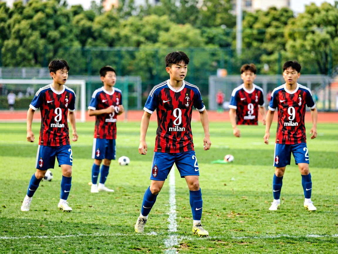 AC米兰青训营小球员训练场景
